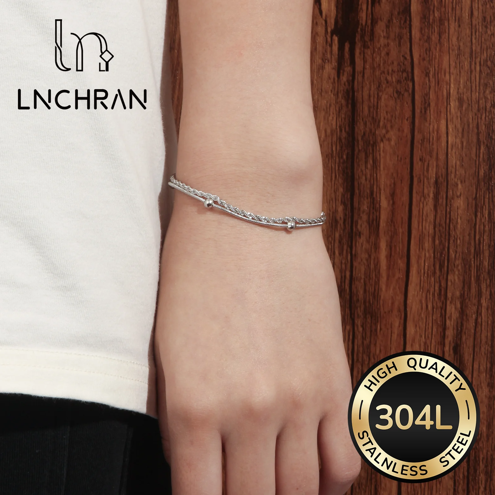 Golden Silvery Twisted Chain Bracelet 304L Stainless Steel Adjustable for Women
Golden Silvery Twisted Chain Bracelet 304L Stainless Steel Adjustable for Women