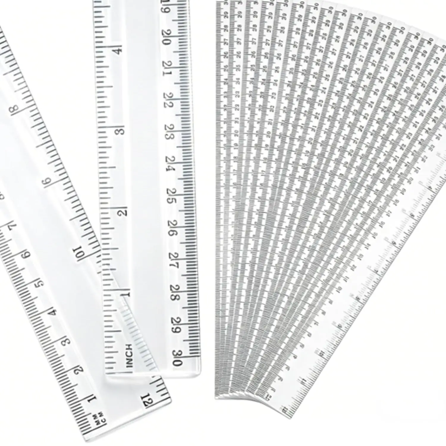 20 Pack 12 Inch Clear Plastic Rulers Bulk, Easy-to-Read Straight Edge with Inches and Metric for School Students Teachers
20 Pack 12 Inch Clear Plastic Rulers Bulk, Easy-to-Read Straight Edge with Inches and Metric for School Students Teachers