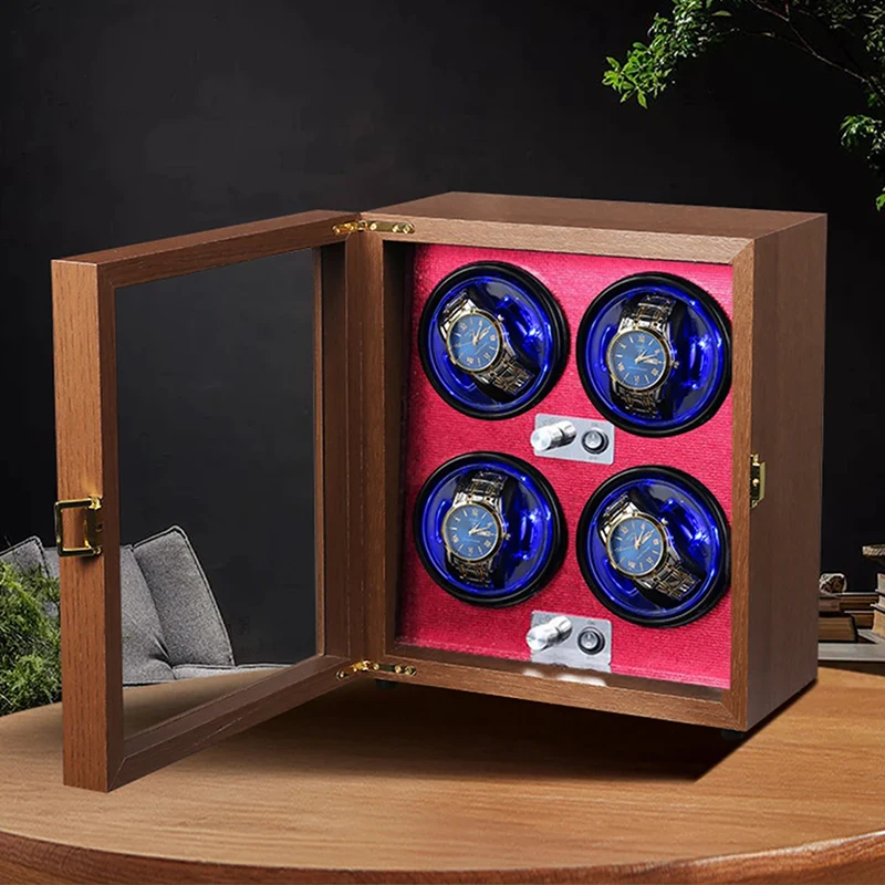 2-4 Slots Wood Watch Winder High-End Automatic Watche Box Mute Motor Watch Cabinet Clock Storage LED Jewelry Store DisplayBox
2-4 Slots Wood Watch Winder High-End Automatic Watche Box Mute Motor Watch Cabinet Clock Storage LED Jewelry Store DisplayBox
