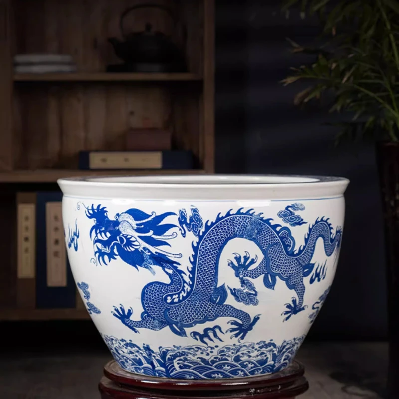 Керамическая новая большая ваза от пола до потолка в китайском стиле, аквариум, вилла, украшение для гостиной, подарок на новоселье 
Керамическая новая большая ваза от пола до потолка в китайском стиле, аквариум, вилла, украшение для гостиной, подарок на новоселье