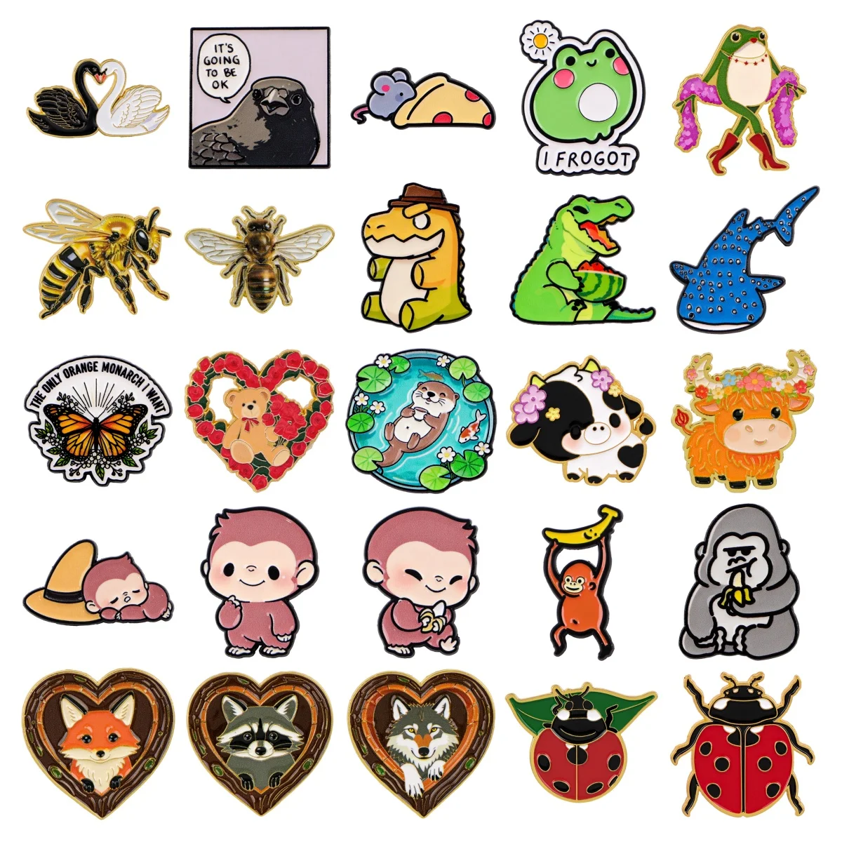 Cute Animal Enamel Pin Funny Frog Cow Fox Bee Brooch Badge on Backpack For Clothing Accessories Fashion Jewelry Gifts
Cute Animal Enamel Pin Funny Frog Cow Fox Bee Brooch Badge on Backpack For Clothing Accessories Fashion Jewelry Gifts