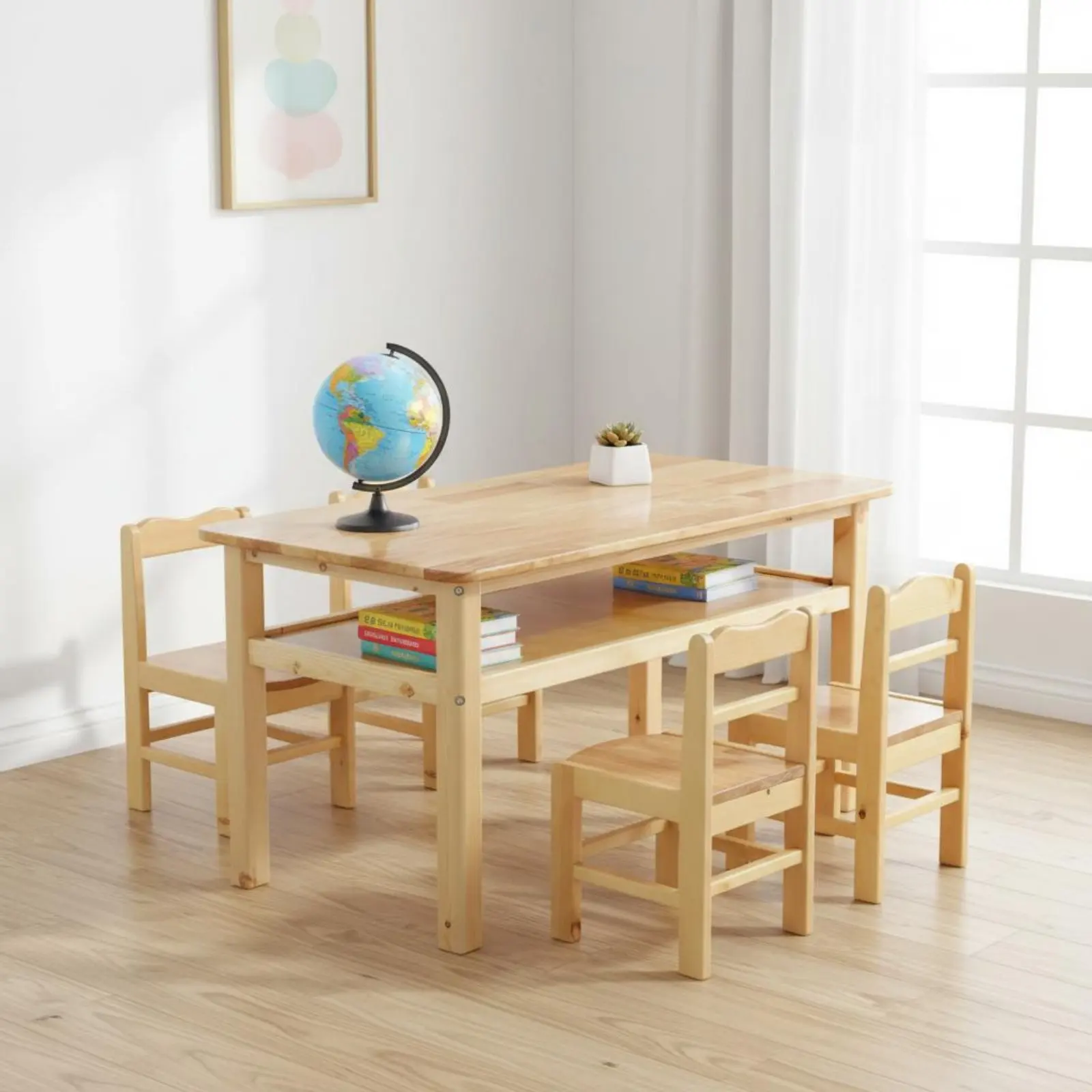 Hardwood Wood Kids Table and Chair Set Safe Design Kindergarten Classroom Table Wooden Craft Desk and Chair Set for Students
Hardwood Wood Kids Table and Chair Set Safe Design Kindergarten Classroom Table Wooden Craft Desk and Chair Set for Students