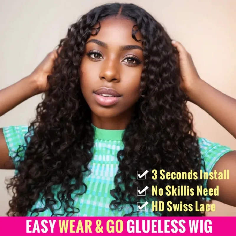 Wear Go Water Wave Glueless Wig Pre-Cut Lace Wig 180% Pre-Plucked Natural Wave Glueless Curly Human Hair Wigs For Women 9A
Wear Go Water Wave Glueless Wig Pre-Cut Lace Wig 180% Pre-Plucked Natural Wave Glueless Curly Human Hair Wigs For Women 9A