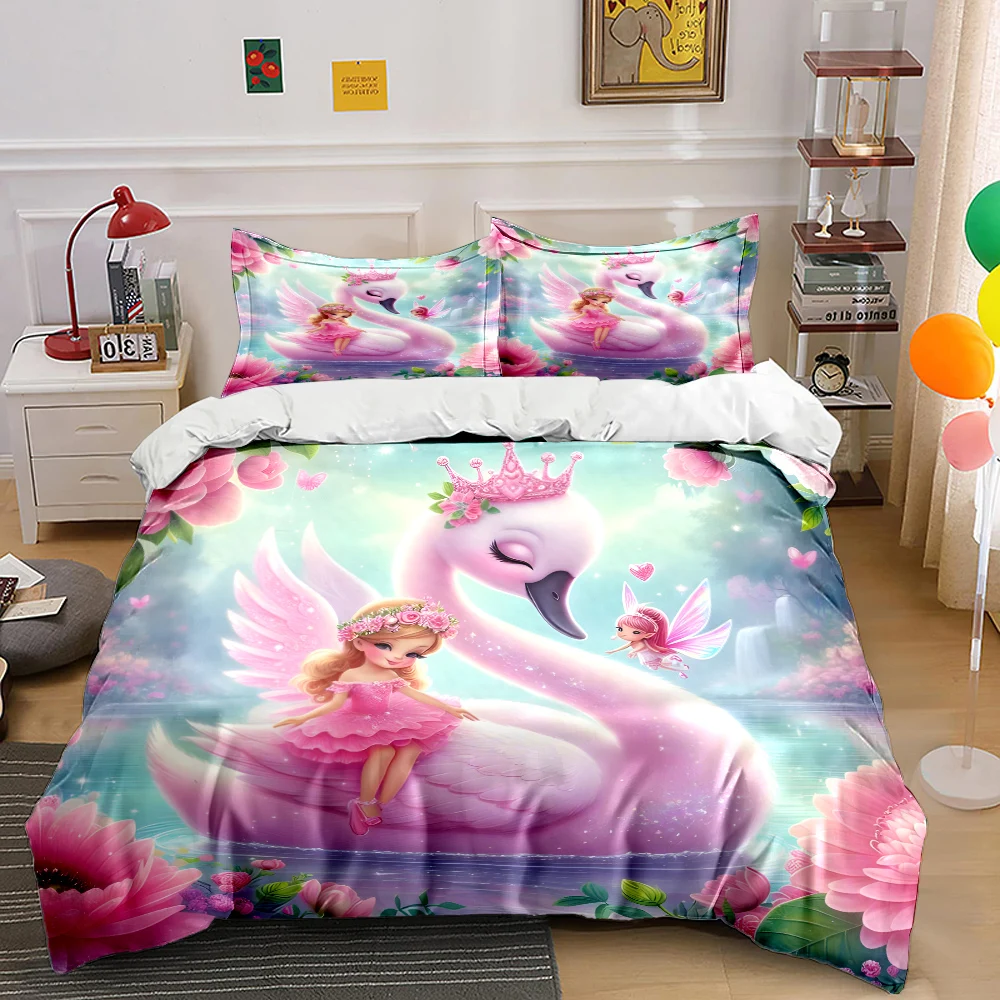 Dreamy Swan and Fairyland Girl Print Bedding Set 1 Duvet Cover 2 Pillowcases for Adult and Children Luxury Gift Full Size
Dreamy Swan and Fairyland Girl Print Bedding Set 1 Duvet Cover 2 Pillowcases for Adult and Children Luxury Gift Full Size