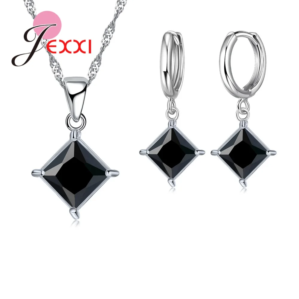 925 Sterling Silver Bridal Wedding Jewelry Sets Charm Crystal Square Pendant Necklaces Earrings Sets Shininy Zircon bijoux
925 Sterling Silver Bridal Wedding Jewelry Sets Charm Crystal Square Pendant Necklaces Earrings Sets Shininy Zircon bijoux