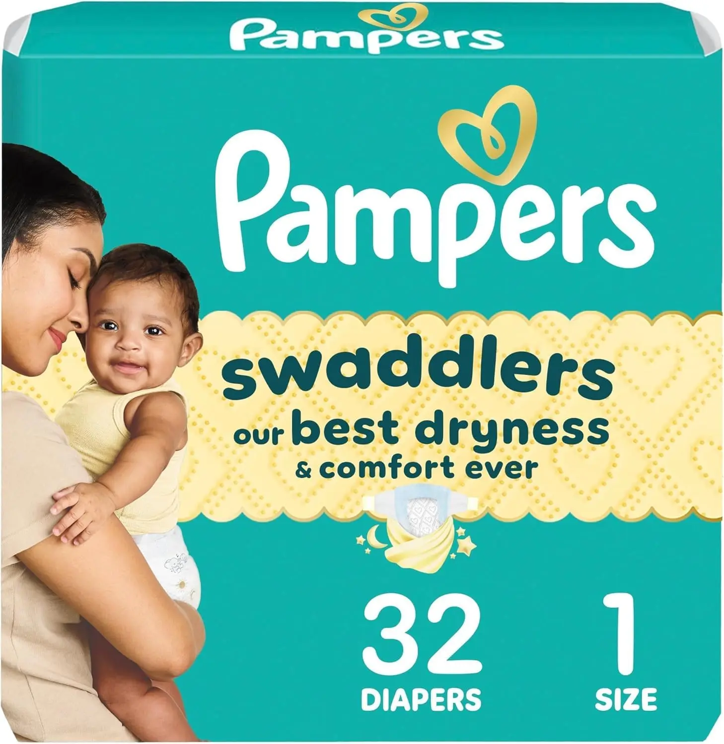 Swaddlers Diapers, Size 1 (8-14 Lbs), 32 Count, Hypoallergenic, Absorbent, Keeps Baby Dry and Comfortable, Skin Safe Disposable Newborn Baby Diaper
Swaddlers Diapers, Size 1 (8-14 Lbs), 32 Count, Hypoallergenic, Absorbent, Keeps Baby Dry and Comfortable, Skin Safe Disposable Newborn Baby Diaper