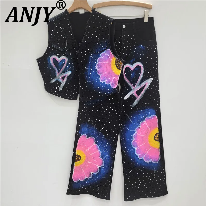ANJY Autumn New Women Straight Casual Y2K Jeans Studded Diamonds Pockets V-neck Streetwear Elegant Fashion Denim Waistcoat A9649
ANJY Autumn New Women Straight Casual Y2K Jeans Studded Diamonds Pockets V-neck Streetwear Elegant Fashion Denim Waistcoat A9649