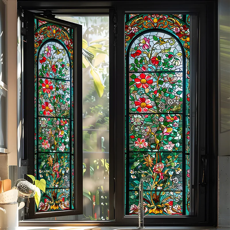 European Retro Luxury Rose Stained Glass Film Flower Pattern Home Decor Privacy Window Film Self-Adhesive Window Stickers
European Retro Luxury Rose Stained Glass Film Flower Pattern Home Decor Privacy Window Film Self-Adhesive Window Stickers
