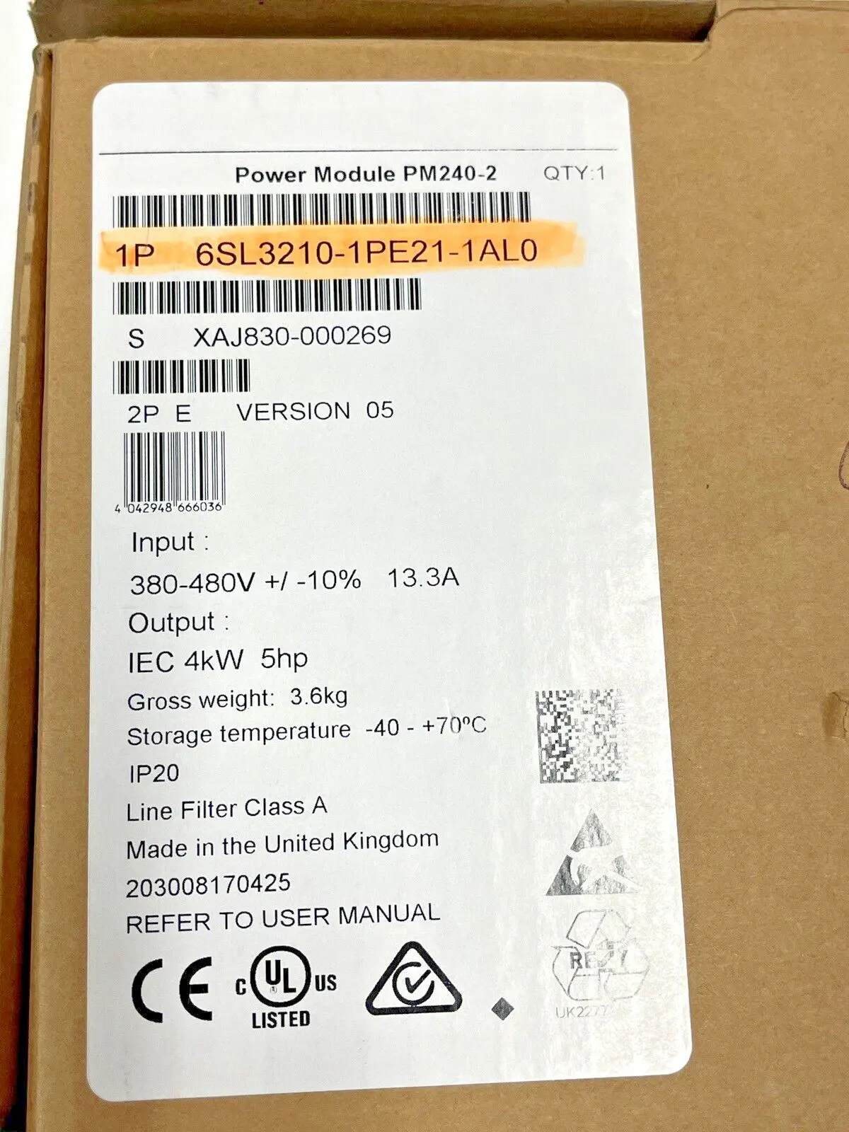 Brand New 6SL3210-1PE21-1UL0 6SL3210-1PE21-1AL0 6SL3210-1PE21-4UL0 6SL3210-1PE21-4AL0 One Year Warranty
Brand New 6SL3210-1PE21-1UL0 6SL3210-1PE21-1AL0 6SL3210-1PE21-4UL0 6SL3210-1PE21-4AL0 One Year Warranty