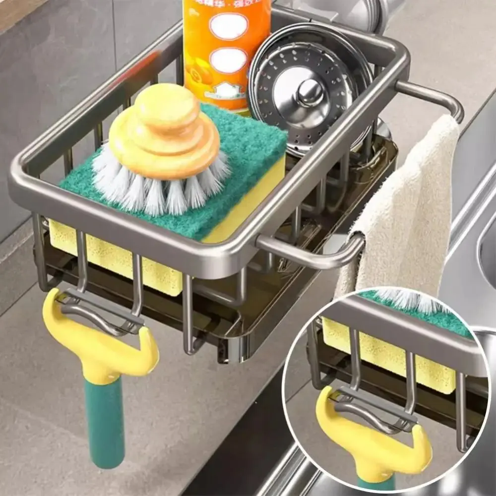 Rotatable Structure Rotatable Kitchen Faucet Mount Hollow Draining Design Practical Design Storage Basket Perfect Fit