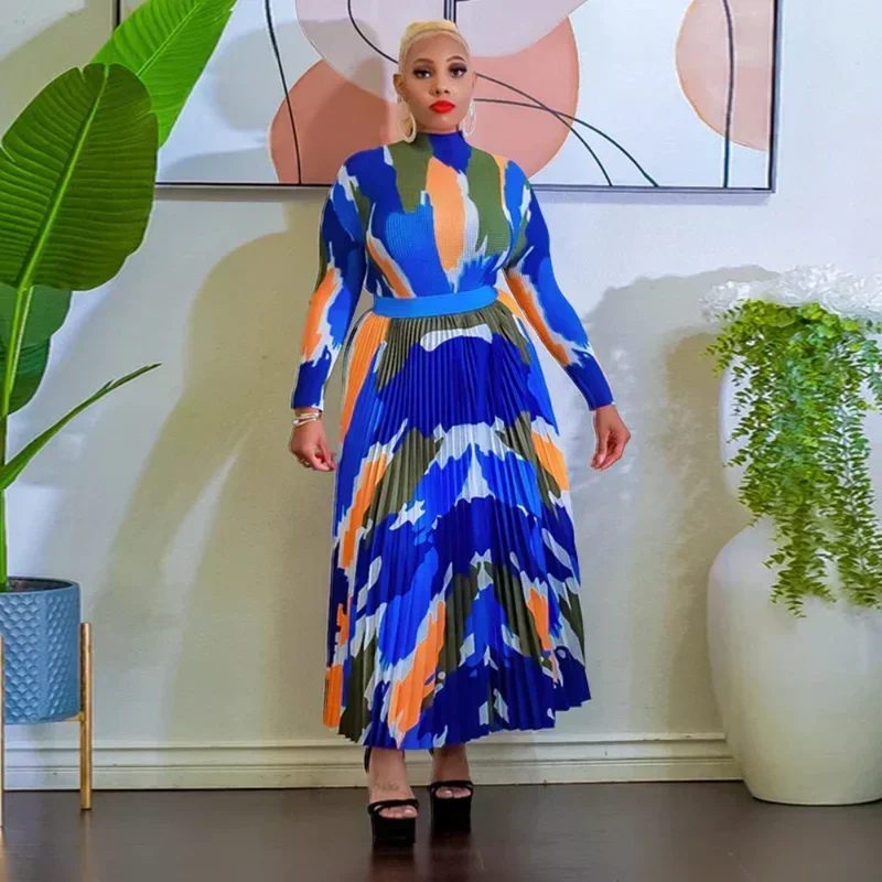 GUWU Pleated Printed Women Long Sleeve Tee Top + Maxi Big Swing Skirt Suit Two 2 Piece Set Chic Spring Vintage Outfits
GUWU Pleated Printed Women Long Sleeve Tee Top + Maxi Big Swing Skirt Suit Two 2 Piece Set Chic Spring Vintage Outfits