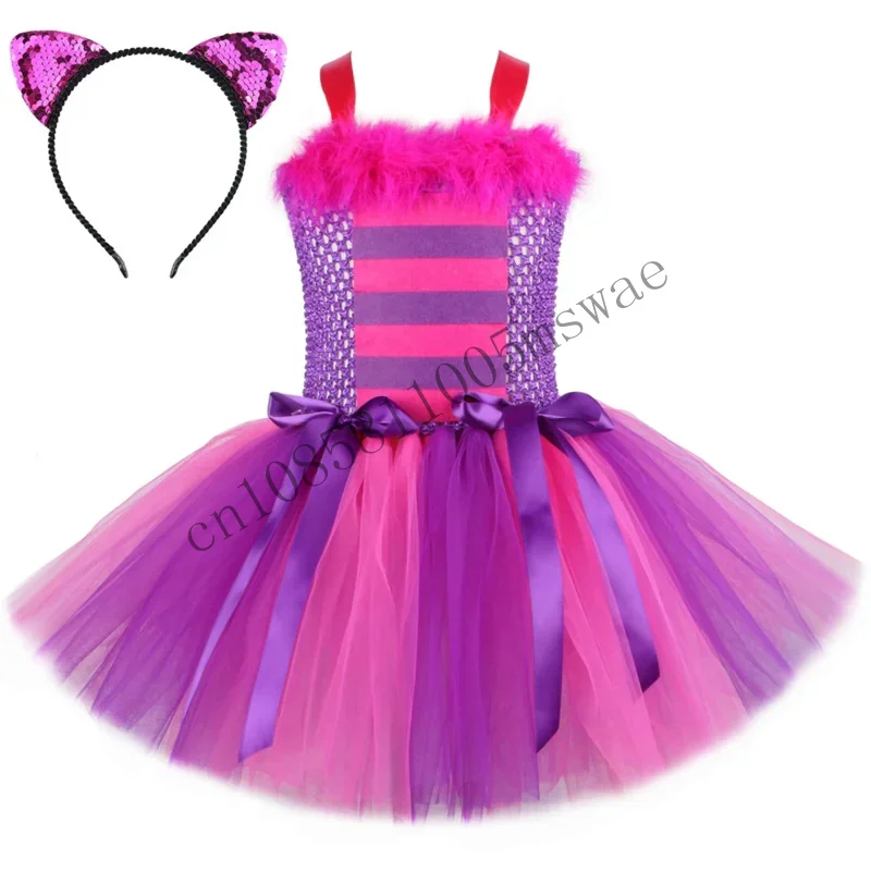 Alice In Wonder Chesuite Cat Tutu Hot Pink Purple Cartoon Tulle Girls Party Dress Kids Halloween Cosplay Costume CMM
Alice In Wonder Chesuite Cat Tutu Hot Pink Purple Cartoon Tulle Girls Party Dress Kids Halloween Cosplay Costume CMM
