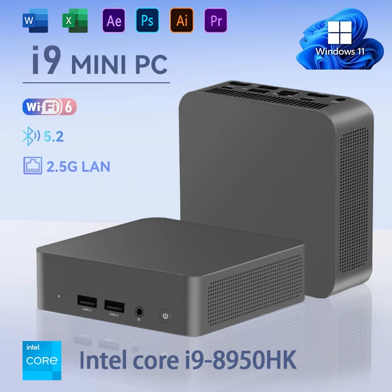 Mini PC Intel Core i9 8950HK Celeron Windows 11 Desktop PC 16GB LPDDR4 1TB 2TB M.2 SSD WIFI 6 1000Mbps Gamer Computer
Mini PC Intel Core i9 8950HK Celeron Windows 11 Desktop PC 16GB LPDDR4 1TB 2TB M.2 SSD WIFI 6 1000Mbps Gamer Computer