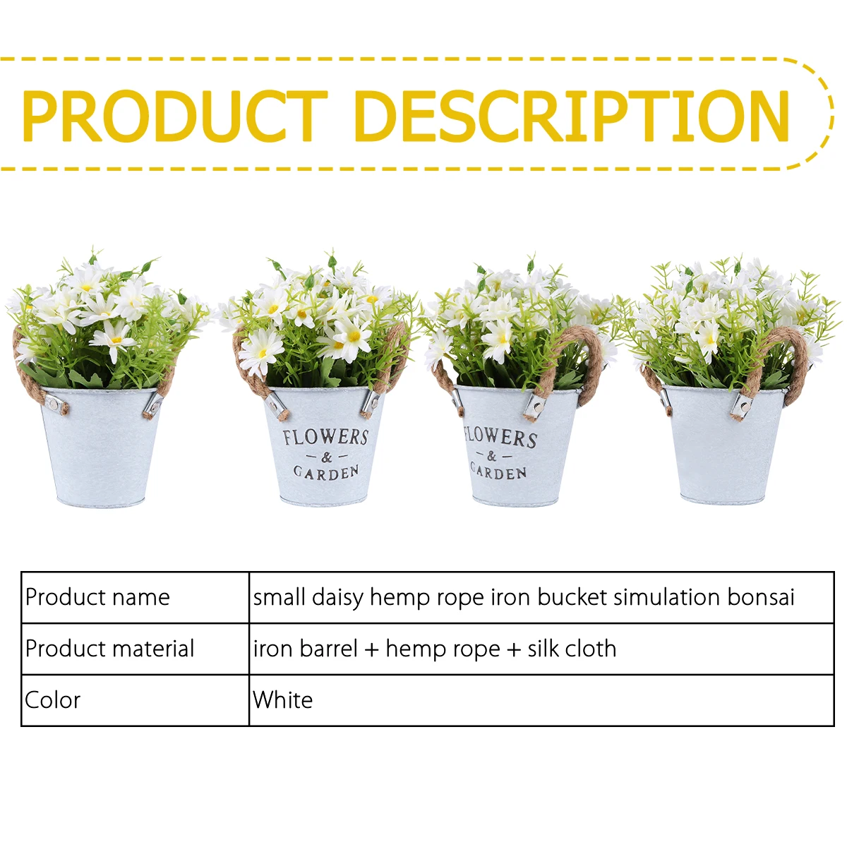 Simulation Daisy Realistic Plastic Plant Bonsai nament Decor Plastic Plant nament White Flower Bucket Home Office Desktop
Simulation Daisy Realistic Plastic Plant Bonsai nament Decor Plastic Plant nament White Flower Bucket Home Office Desktop