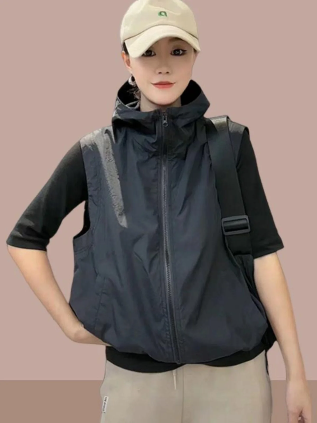 Корейский Sle (3) свободный утягивающий жилет с капюшоном, женский модный летний Новое поступление, повседневная майка на молнии
Корейский Sle (3) свободный утягивающий жилет с капюшоном, женский модный летний Новое поступление, повседневная майка на молнии