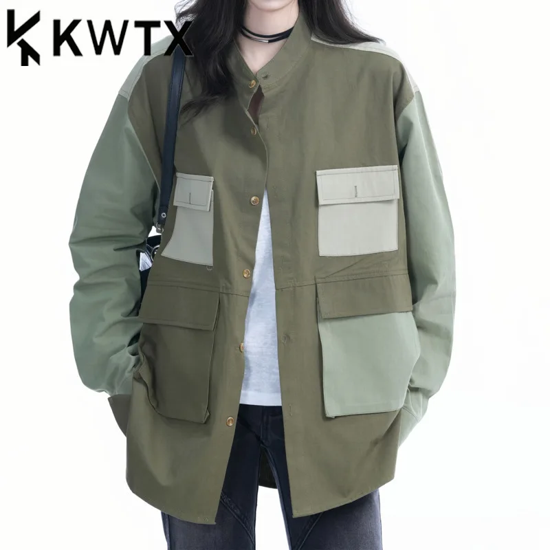 KWTX Women’s Y2K Shirt Patchwork Color Stand Collar Multi-Pocket Trendy Chic Casual Spring Summer Designer Button Up
KWTX Women’s Y2K Shirt Patchwork Color Stand Collar Multi-Pocket Trendy Chic Casual Spring Summer Designer Button Up