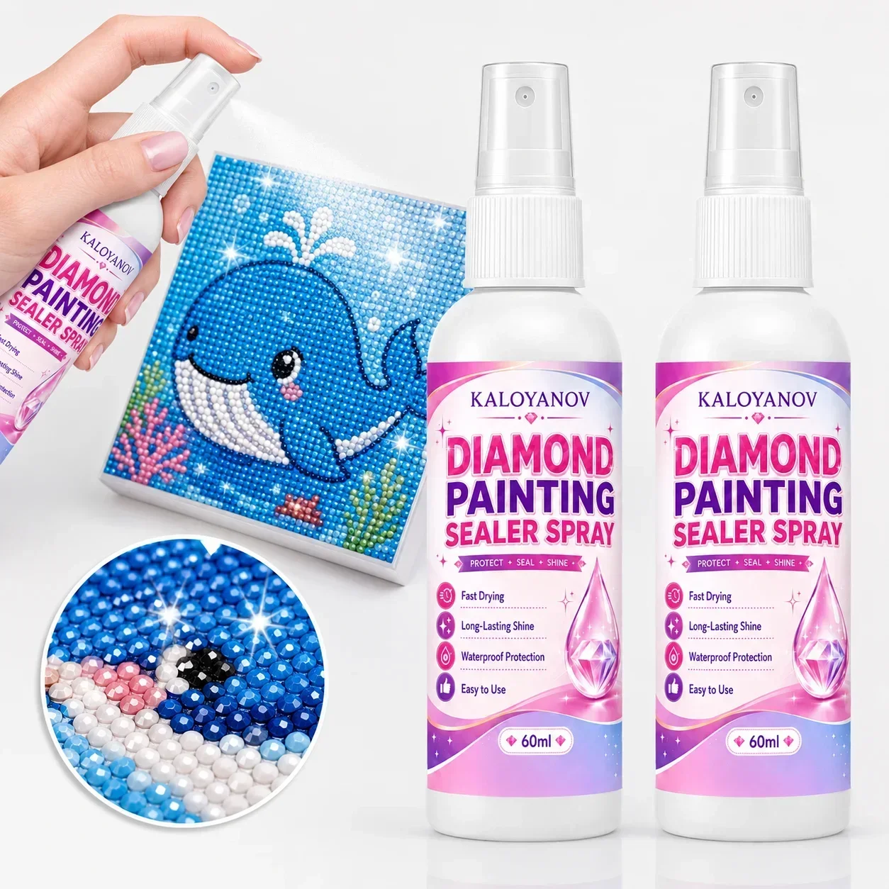 5D Diamond Painting Sealer Spray 60ML, Fast Drying & Waterproof Diamond Art Sealer, Puzzle Glue Accessories and Tools for Adults
5D Diamond Painting Sealer Spray 60ML, Fast Drying & Waterproof Diamond Art Sealer, Puzzle Glue Accessories and Tools for Adults
