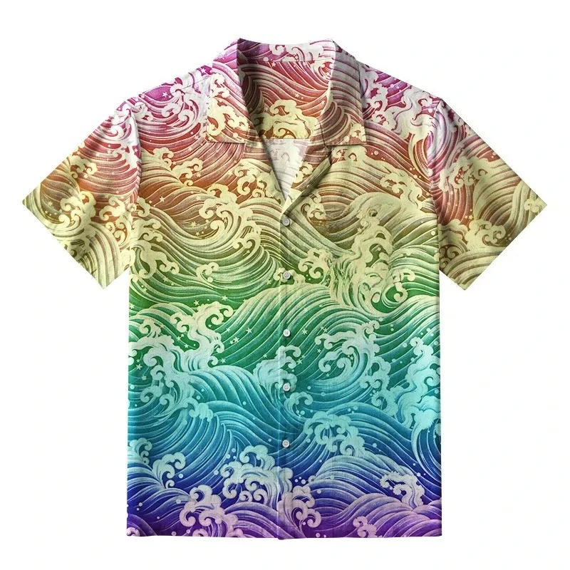 Summer Men's Shirt with Wave Print, New Oversized Loose Quick Drying Outdoor Sports Short Sleeved Pure Cotton T-shirt
Summer Men's Shirt with Wave Print, New Oversized Loose Quick Drying Outdoor Sports Short Sleeved Pure Cotton T-shirt