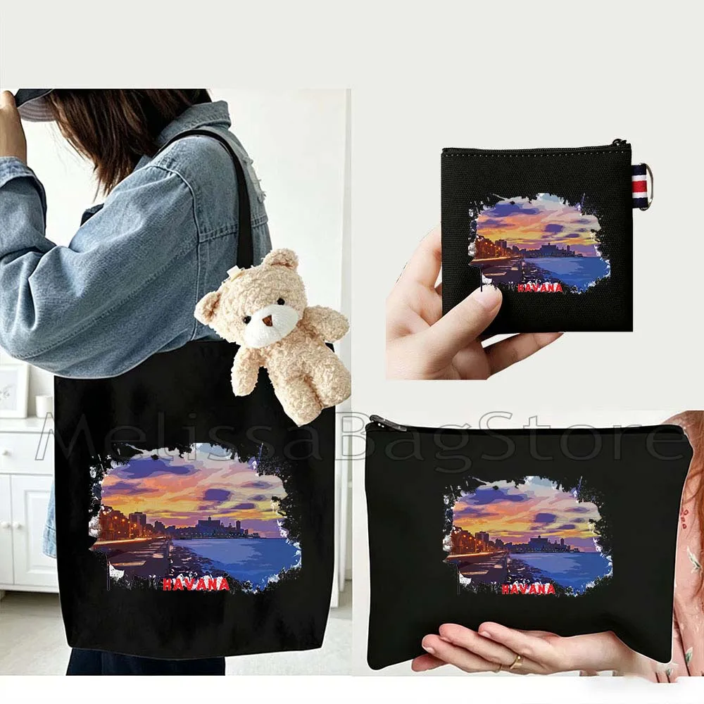 4PCS Gifts Set Havana Cuba White Canvas Tote Bag Handbag with Doll Key Coin Purse Cosmetic Makeup Toilet Bag Case Pouch
4PCS Gifts Set Havana Cuba White Canvas Tote Bag Handbag with Doll Key Coin Purse Cosmetic Makeup Toilet Bag Case Pouch