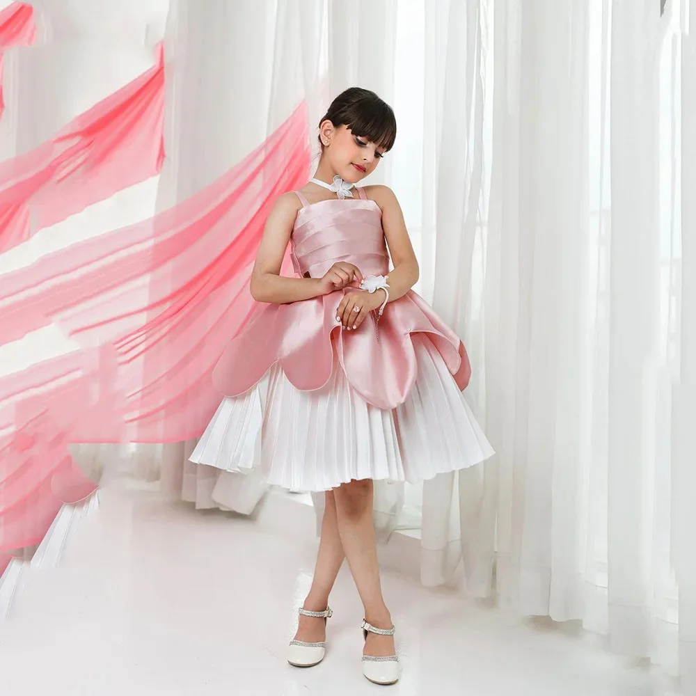 Pink Flower Girl Dresses for Wedding With Bows Knee Length Baby Girl Birthday Party Formal First Communion Gowns Customized
Pink Flower Girl Dresses for Wedding With Bows Knee Length Baby Girl Birthday Party Formal First Communion Gowns Customized