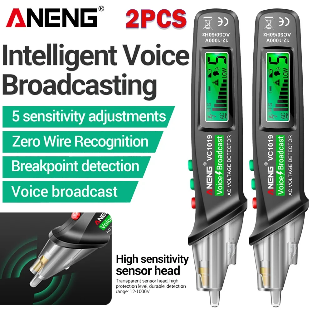12V-1000V Voltage Intelligent Voice Broadcast Infrared Sensor Tester Positioning Tester Electric Wire Detector Tool ANENG VC1019
12V-1000V Voltage Intelligent Voice Broadcast Infrared Sensor Tester Positioning Tester Electric Wire Detector Tool ANENG VC1019