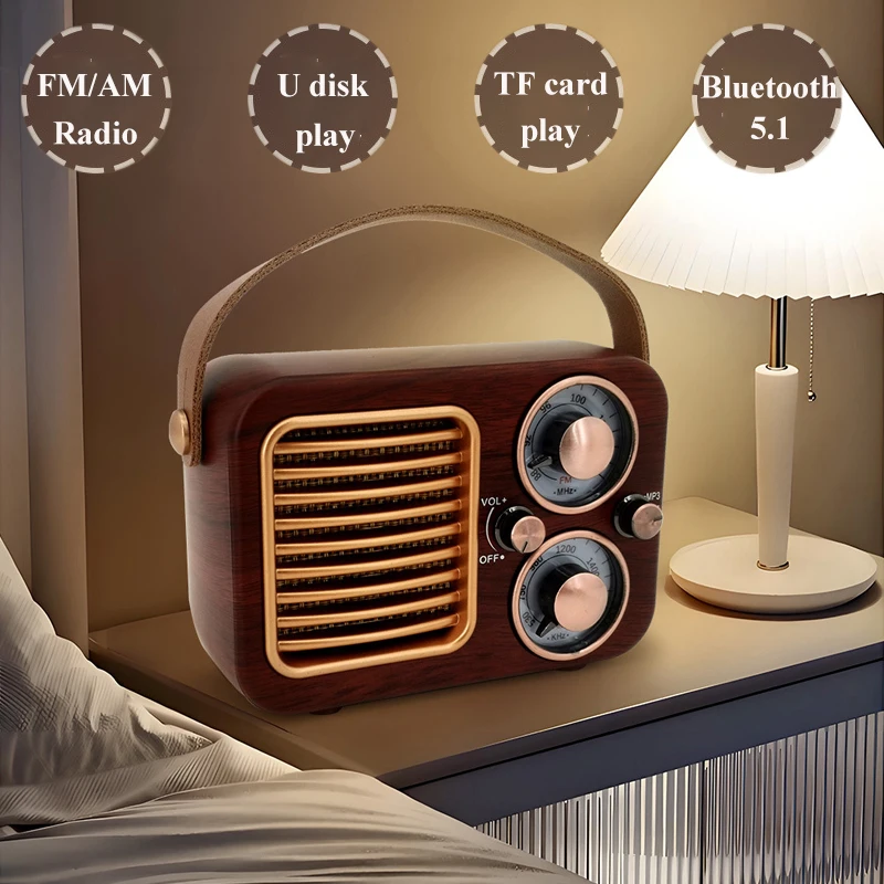 Portable Retro FM AM Radio Tunning Knob Radios Handheld Vintage Bluetooth Speaker Wireless Music Player Support TF Card USB AUX
Portable Retro FM AM Radio Tunning Knob Radios Handheld Vintage Bluetooth Speaker Wireless Music Player Support TF Card USB AUX