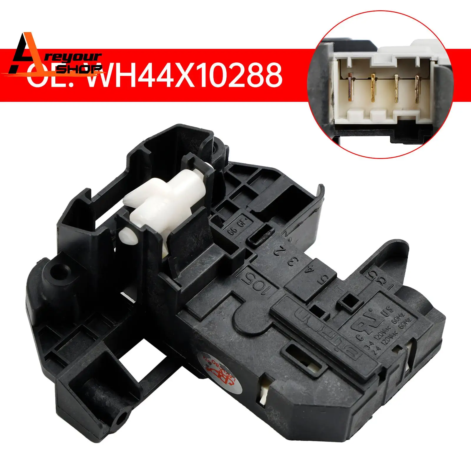 WH44X10288 Washing Machine Lid Lock Switch Replacement for GE 1974376 AH3496878
WH44X10288 Washing Machine Lid Lock Switch Replacement for GE 1974376 AH3496878