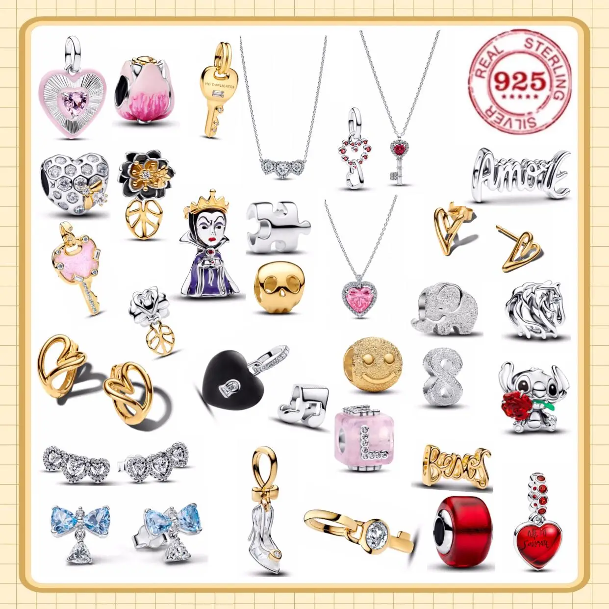 Exquisite 925 Sterling Silver Key Lock Earrings And Necklace Flower And Heart-shape Beads For Women's Birthday Party Gifts
Exquisite 925 Sterling Silver Key Lock Earrings And Necklace Flower And Heart-shape Beads For Women's Birthday Party Gifts