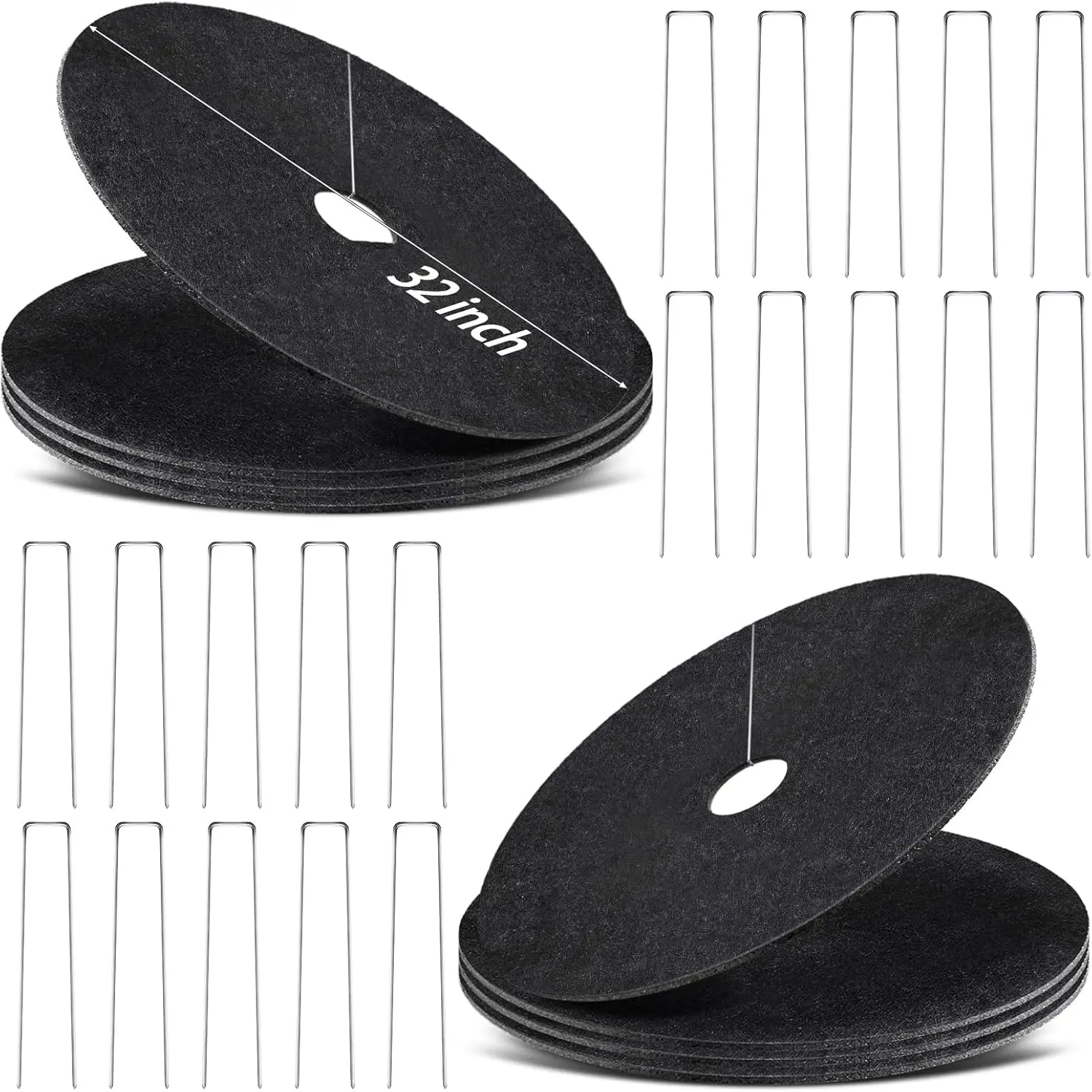 8 Pack Non-Woven Tree Mulch Ring 32 Inch Degradabl Tree Protection Mat Weed Barrier Round Mats with 20 Staples Stakes fo
8 Pack Non-Woven Tree Mulch Ring 32 Inch Degradabl Tree Protection Mat Weed Barrier Round Mats with 20 Staples Stakes fo