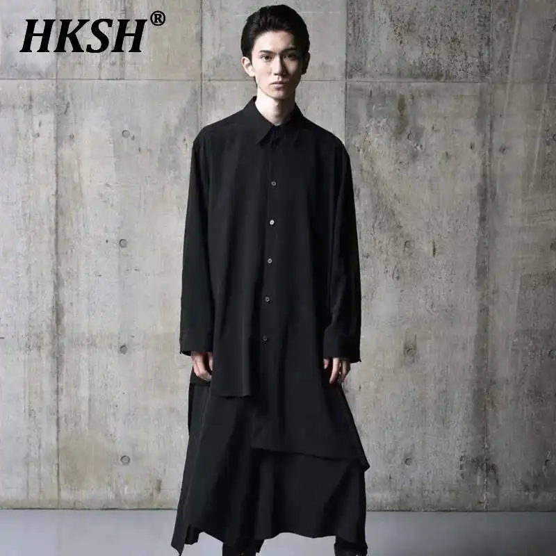 HKSH, весна-лето, новинка, мужская асимметричная ниша в стиле панк, тонкий топ унисекс, темные нишевые дизайнерские рубашки, шикарная рубашка нестандартного кроя HK1992
HKSH, весна-лето, новинка, мужская асимметричная ниша в стиле панк, тонкий топ унисекс, темные нишевые дизайнерские рубашки, шикарная рубашка нестандартного кроя HK1992