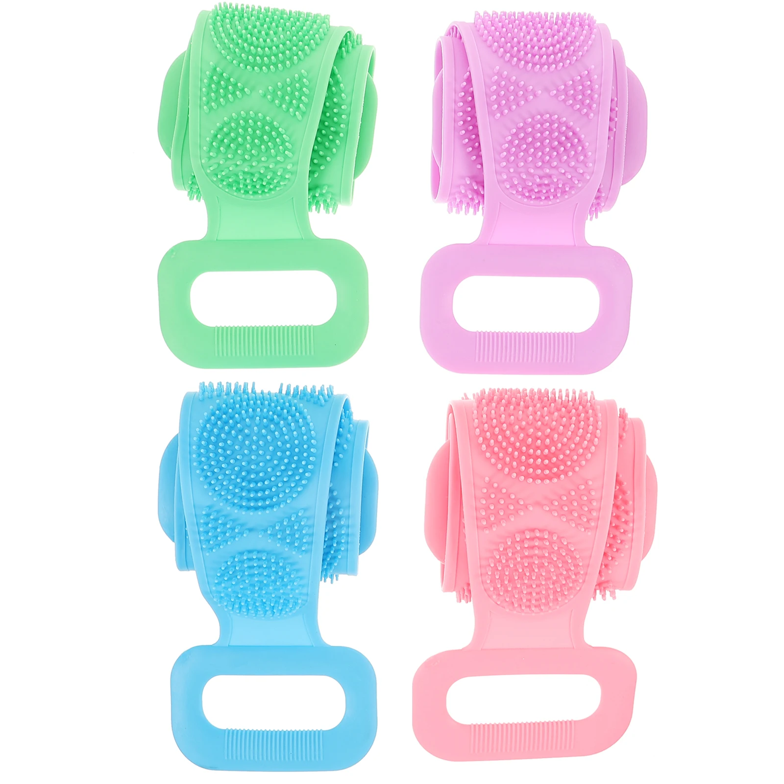 4 Pcs R om Color Shower Bathing Accessories Silicone Bath Towel Scrubber Exfoliating Belt Back Scrubbers Bath Brush
4 Pcs R om Color Shower Bathing Accessories Silicone Bath Towel Scrubber Exfoliating Belt Back Scrubbers Bath Brush