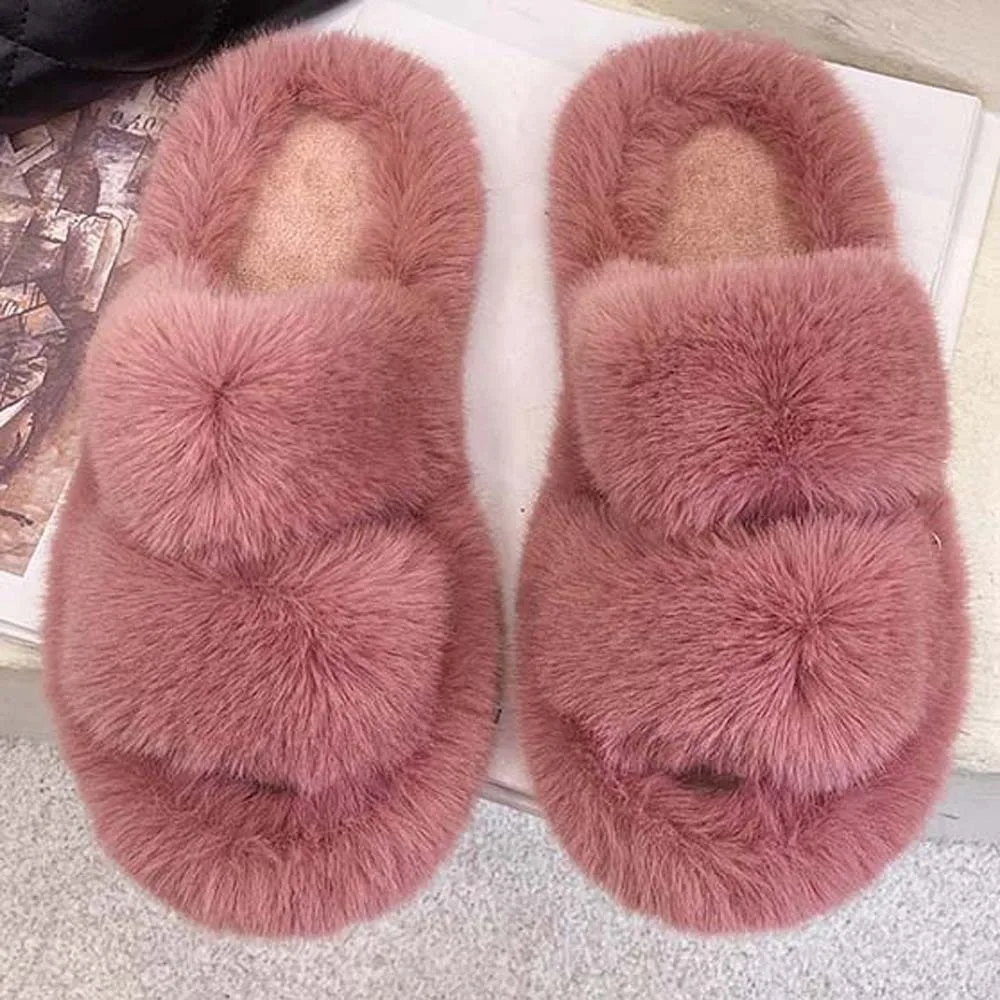 Soft Winter Open Toe Slippers Double-bar Thickened Plush Cotton Slippers Solid Color Anti-slip Warmer Home Cotton Shoes 
Soft Winter Open Toe Slippers Double-bar Thickened Plush Cotton Slippers Solid Color Anti-slip Warmer Home Cotton Shoes