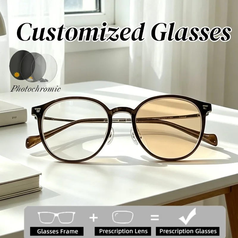Customized Photochromic Anti Blue Light Prescription Myopia Glasses Vintage Fashionable Large Frame Near Sight Eyeglasses Unisex
Customized Photochromic Anti Blue Light Prescription Myopia Glasses Vintage Fashionable Large Frame Near Sight Eyeglasses Unisex