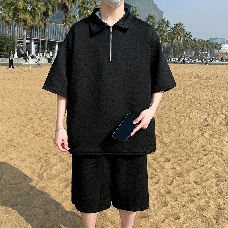 Men's Fashionable Fried Dough Twists Polo Shirt Shorts Set Summer Outdoor Casual Loose Comfortable Short Sleeve Two-piece Set
Men's Fashionable Fried Dough Twists Polo Shirt Shorts Set Summer Outdoor Casual Loose Comfortable Short Sleeve Two-piece Set