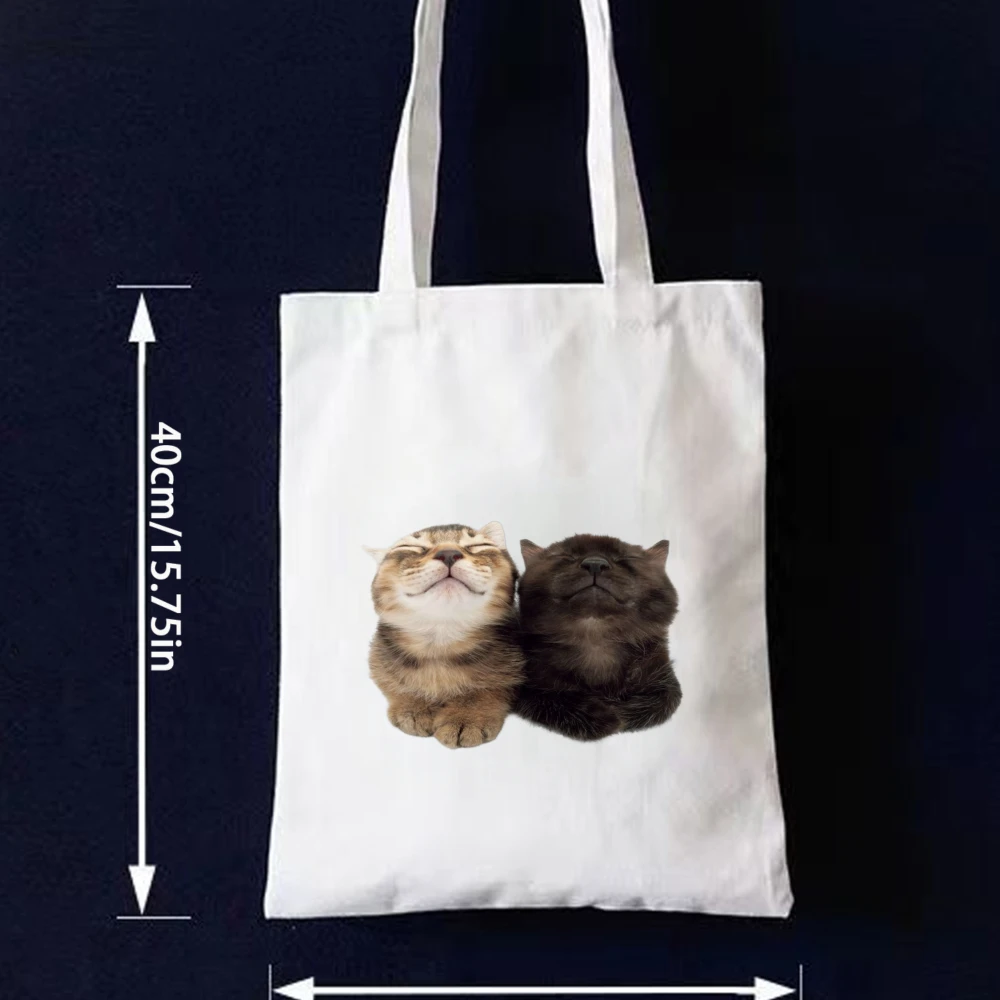 Cute Kitten Print Canvas Tote Bag Women Shoulder Bag Lovely Pet Handbag for Cat Lovers and School
Cute Kitten Print Canvas Tote Bag Women Shoulder Bag Lovely Pet Handbag for Cat Lovers and School