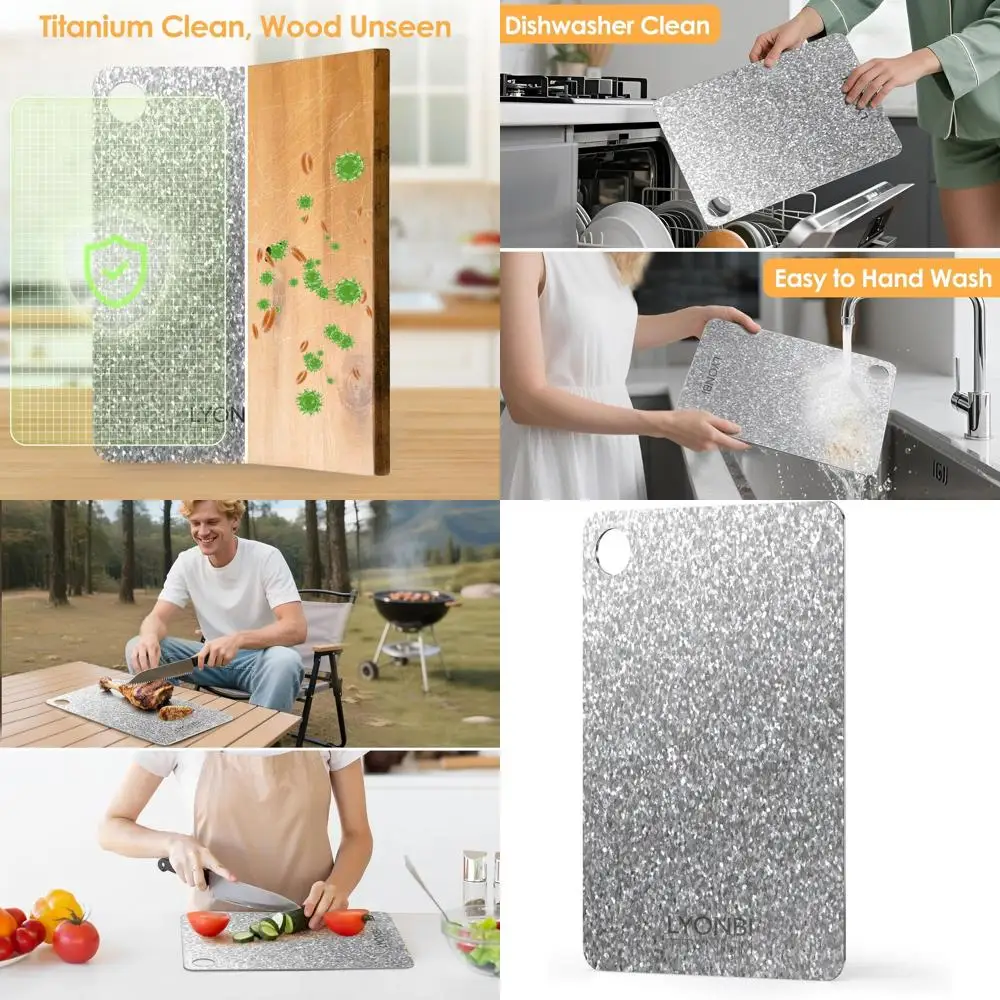 Pure GR1 Titanium Double-Sided Cutting Board, 0.08 Thick, 15x10 Inches, Dishwasher Safe, Suitable for Meat, Fruits, and Vegetabl
Pure GR1 Titanium Double-Sided Cutting Board, 0.08 Thick, 15x10 Inches, Dishwasher Safe, Suitable for Meat, Fruits, and Vegetabl