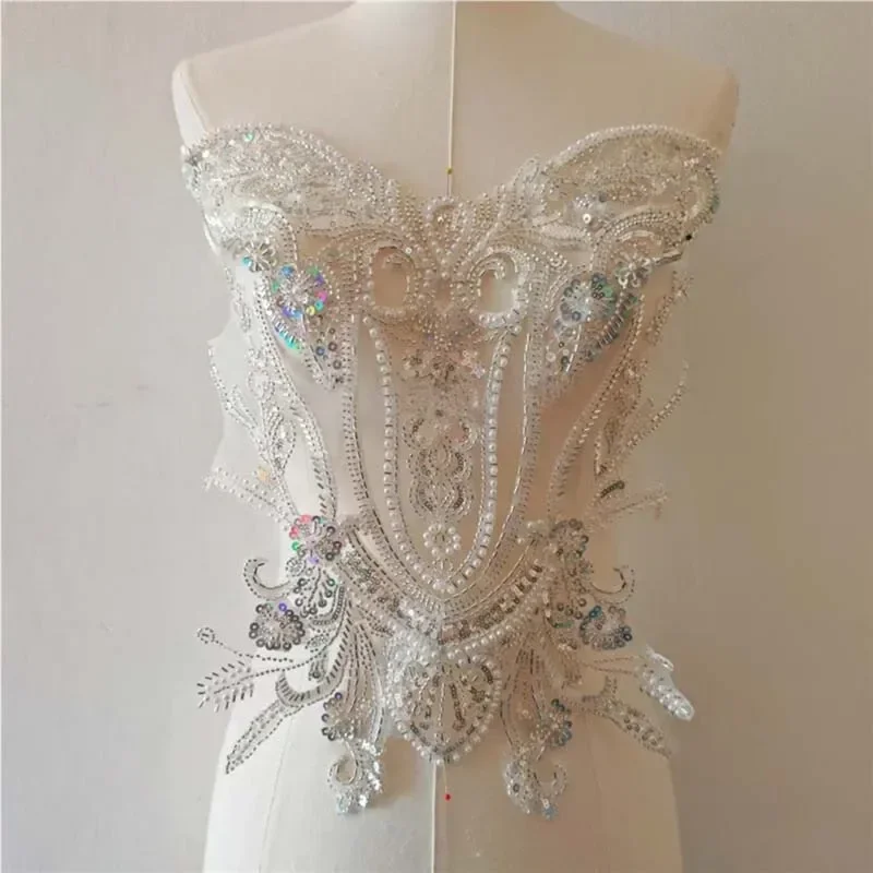 1pc Heavy-Duty Sequined Pearl Beaded Embroidery Applique for Bridal Wedding Dress Cheongsam Front and Back DIY Decoration
1pc Heavy-Duty Sequined Pearl Beaded Embroidery Applique for Bridal Wedding Dress Cheongsam Front and Back DIY Decoration