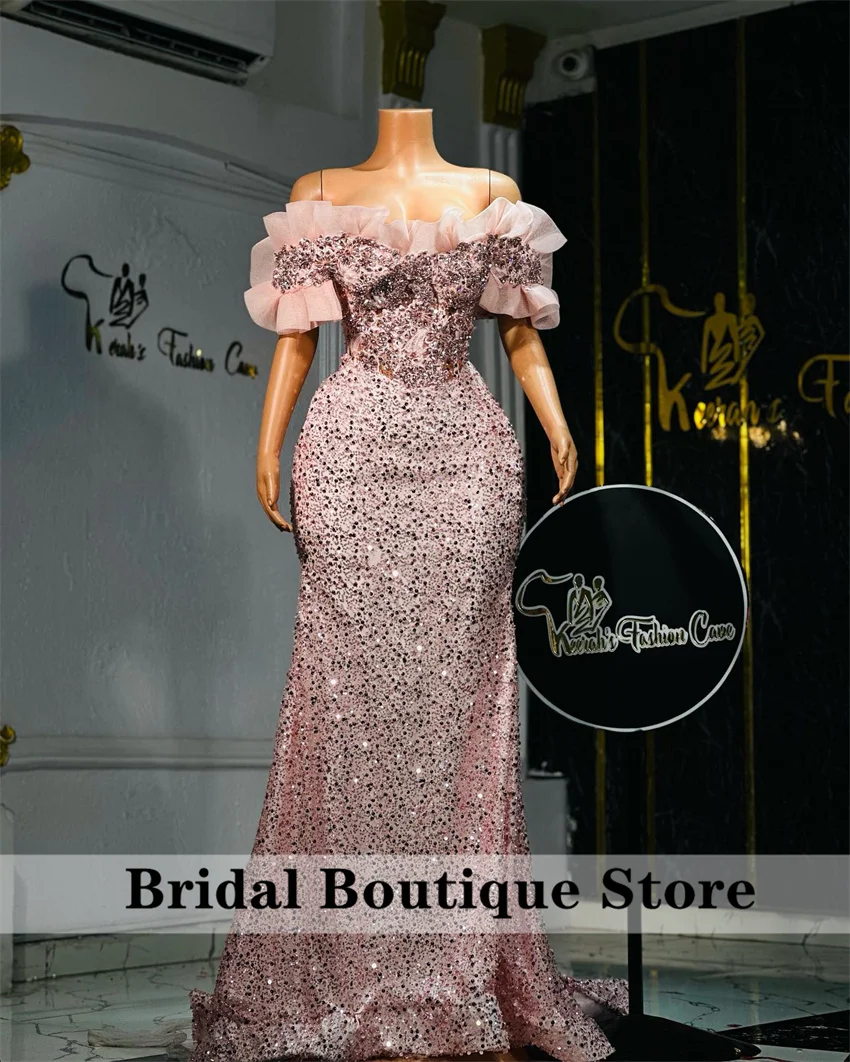 Glitter Pink Mermaid Evening Dress 2025 Beading Sequins Crystal Rhinestone Wedding Engagement Prom Party Gown Customized
Glitter Pink Mermaid Evening Dress 2025 Beading Sequins Crystal Rhinestone Wedding Engagement Prom Party Gown Customized