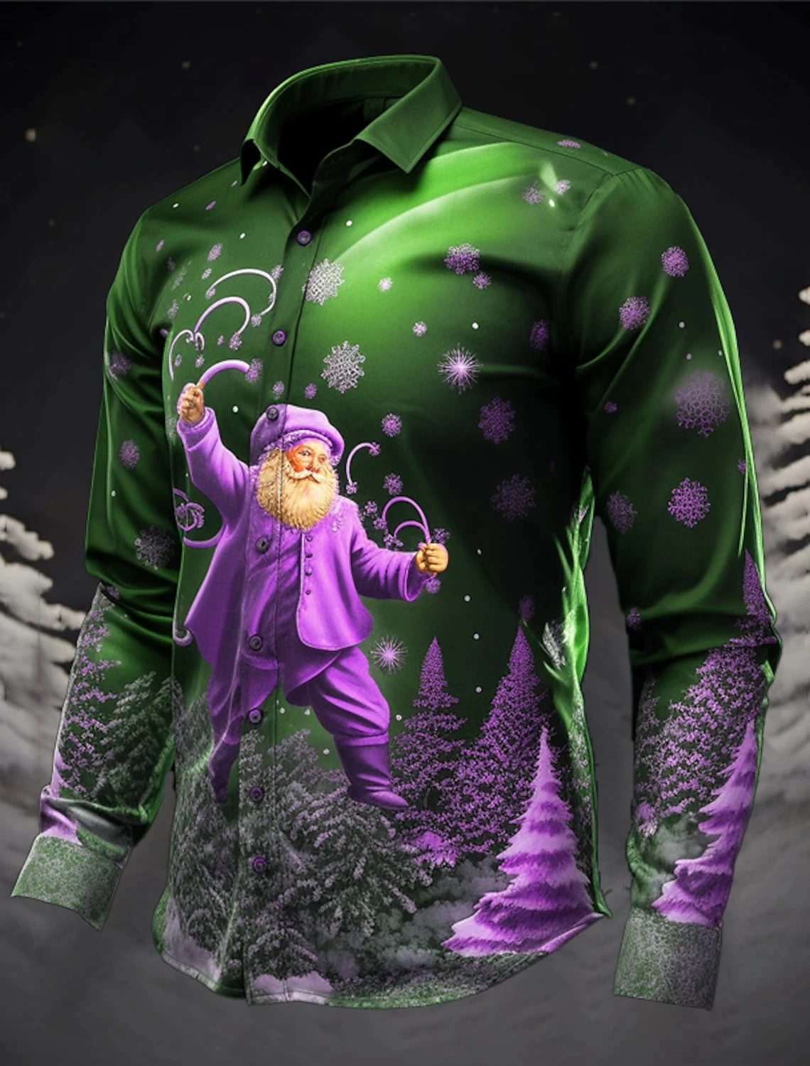 Men's shirt printed Christmas classic Santa Claus long sleeved fashionable high-end men's shirt for street play, parties, social
Men's shirt printed Christmas classic Santa Claus long sleeved fashionable high-end men's shirt for street play, parties, social