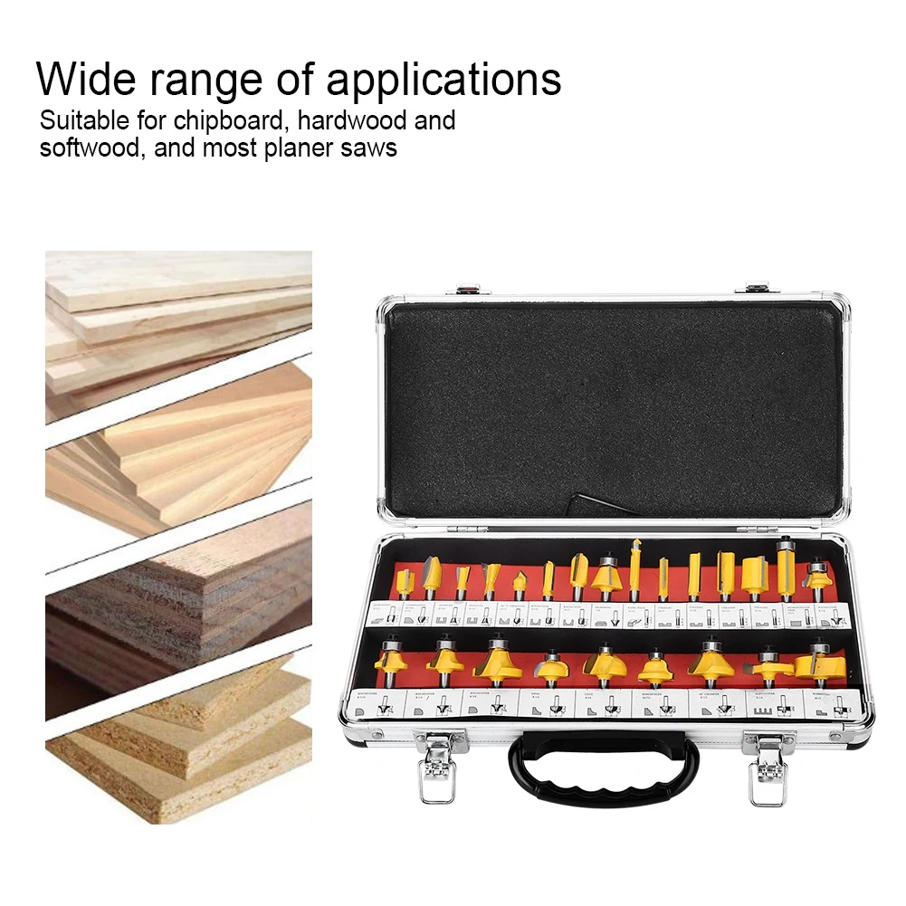 Столярная фреза из сплава/набор, фреза с хвостовиком 1/4 дюйма, набор фрез, набор деревообрабатывающих инструментов, аксессуары для плотников
Столярная фреза из сплава/набор, фреза с хвостовиком 1/4 дюйма, набор фрез, набор деревообрабатывающих инструментов, аксессуары для плотников