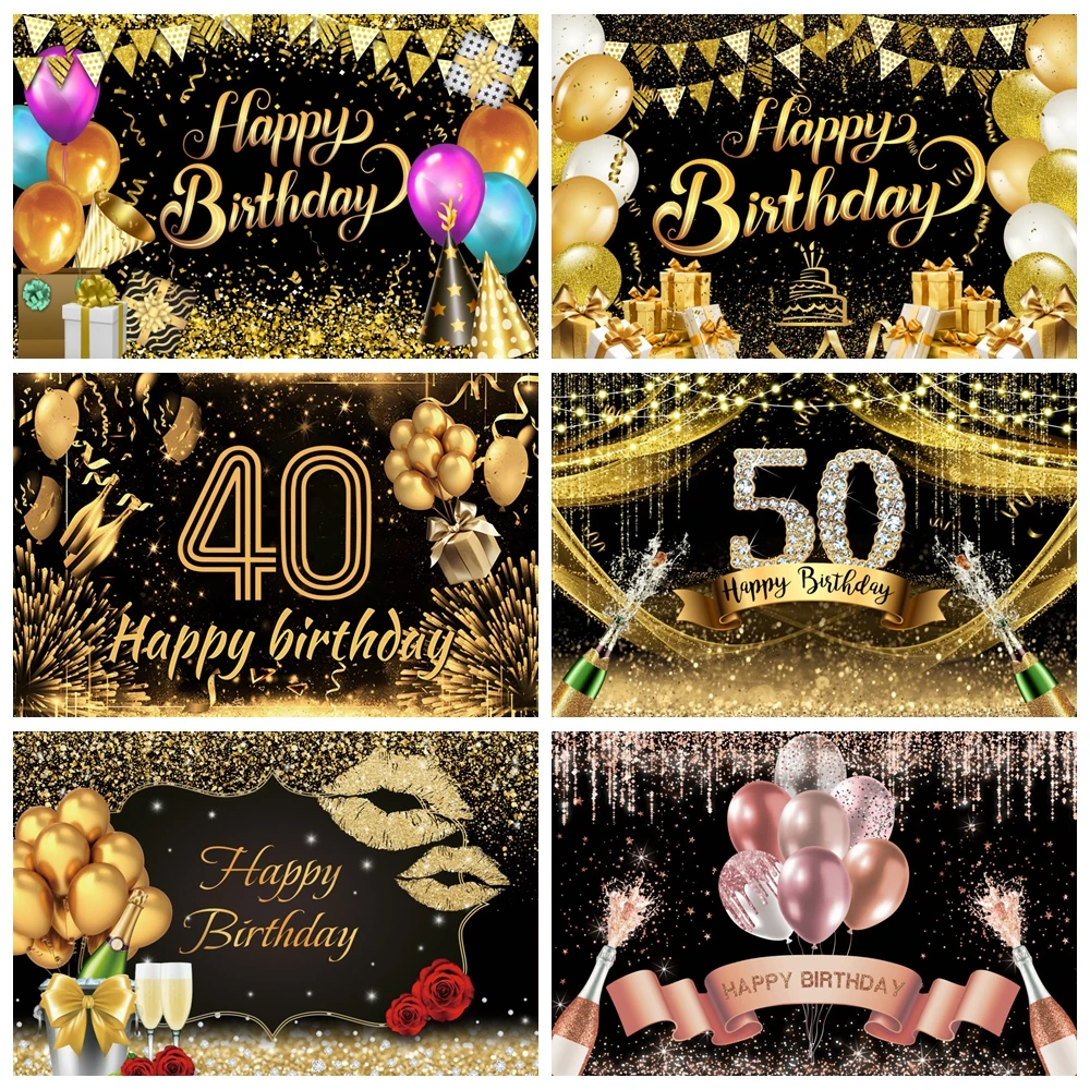 Black Gold Happy Birthday Backdrop Glitters Balloon 18th 30th 40th Adult Anniversary Birthday Party Photography Background Decor
Black Gold Happy Birthday Backdrop Glitters Balloon 18th 30th 40th Adult Anniversary Birthday Party Photography Background Decor