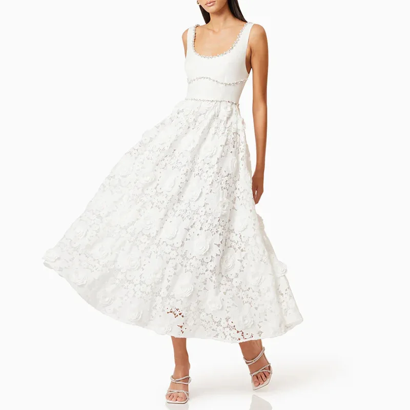 Crystal Formal Luxury Evening Long Dress Women Summer Sleeveless Beading Chain A Line Midi Party Dresses Embroidery Lace Vestido
Crystal Formal Luxury Evening Long Dress Women Summer Sleeveless Beading Chain A Line Midi Party Dresses Embroidery Lace Vestido
