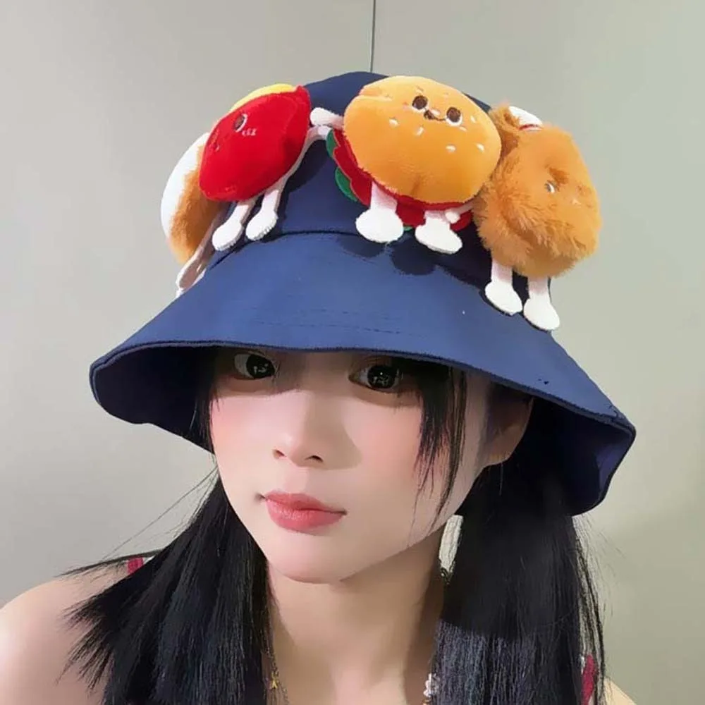 Breathable Sunscreen Basin Cap Wide-Brimmed Adjustable Hamburger Fisherman Hat Polyester Plush Doll Cartoon Sunshade Hat Summer
Breathable Sunscreen Basin Cap Wide-Brimmed Adjustable Hamburger Fisherman Hat Polyester Plush Doll Cartoon Sunshade Hat Summer