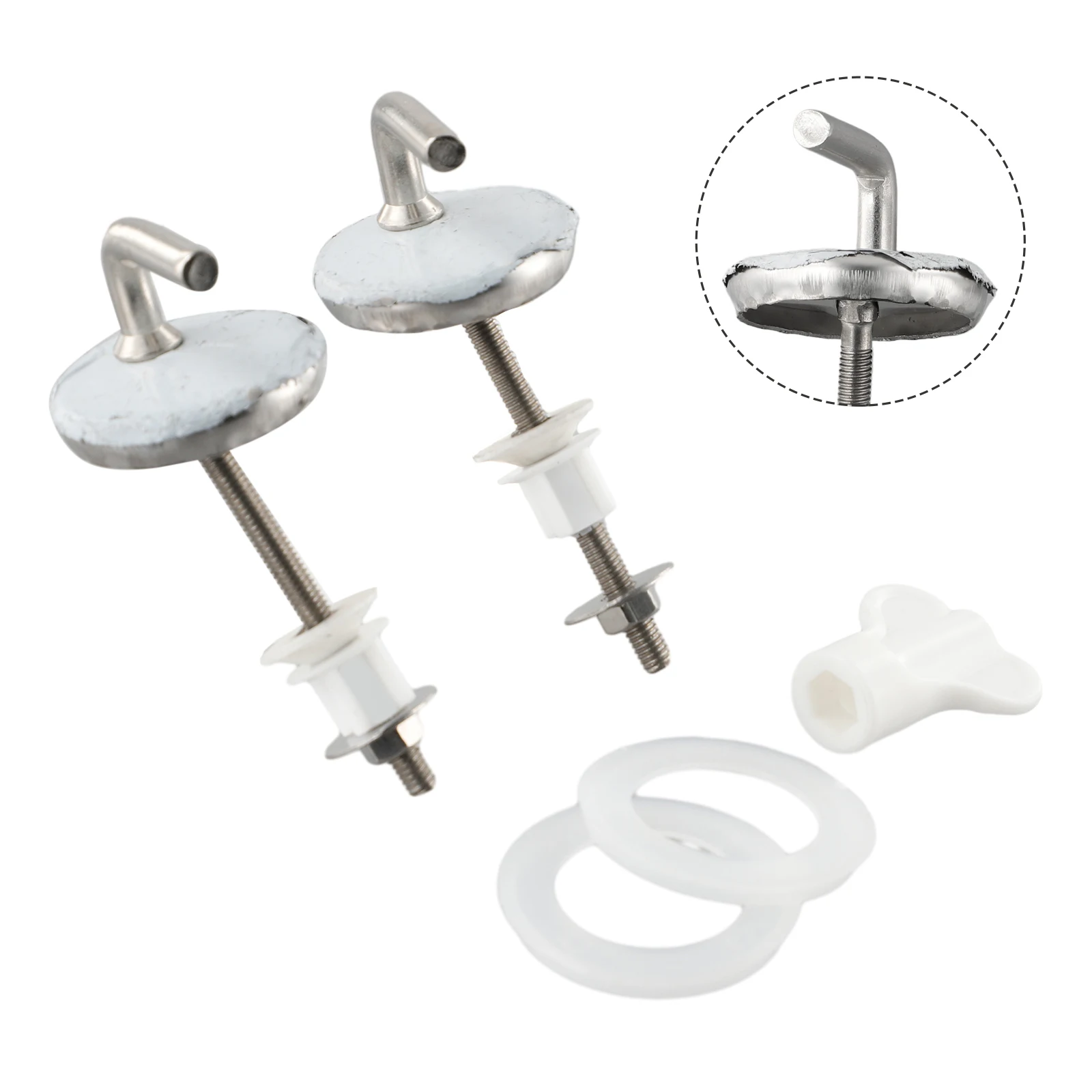 Back To Wall Toilet Seat Hinges 2pcs Stainless Steel Fix Fitting with Adjustable Nylon Washer and Plastic Components
Back To Wall Toilet Seat Hinges 2pcs Stainless Steel Fix Fitting with Adjustable Nylon Washer and Plastic Components