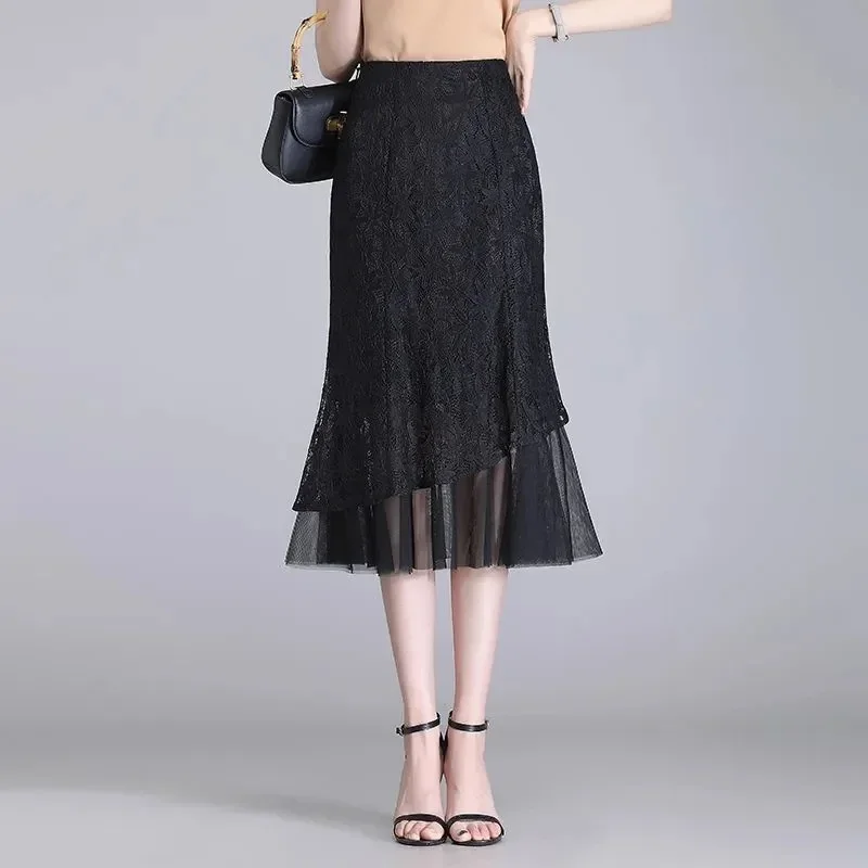 Korean Femme High Waist Fishtail Long Skirts Summer Lady Large Size 4xl Half Body Gauze Skirt 2025 Women Mesh Lace Maxi Skirt
Korean Femme High Waist Fishtail Long Skirts Summer Lady Large Size 4xl Half Body Gauze Skirt 2025 Women Mesh Lace Maxi Skirt