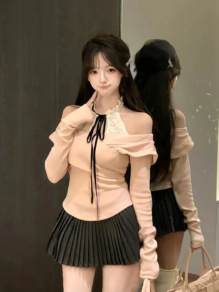 XZY Chic Knitted Lace Crop Top Women's plus Size Shoulder Baring Long Sleeve Casual High Waist Polyester Blend Autumn Top
XZY Chic Knitted Lace Crop Top Women's plus Size Shoulder Baring Long Sleeve Casual High Waist Polyester Blend Autumn Top