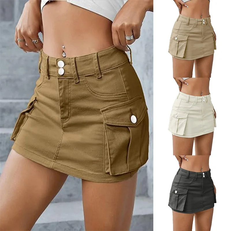 Осенняя новая облегающая повседневная модная карманная юбка-карго с низкой талией и пуговицами
Осенняя новая облегающая повседневная модная карманная юбка-карго с низкой талией и пуговицами