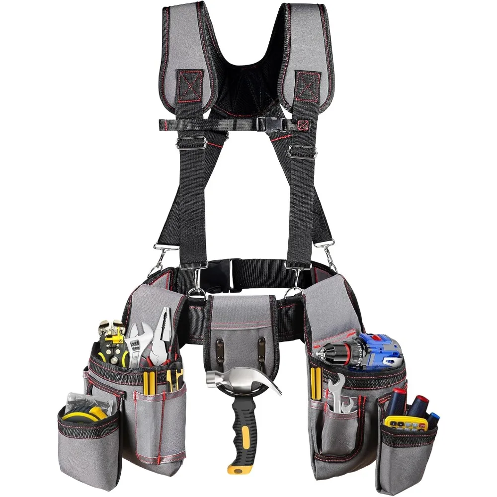 Tool Belt for Men, Adjustable Tool Belt with Suspenders 22-Pocket, Tool Organizer for Electricians, Carpenters, Construction
Tool Belt for Men, Adjustable Tool Belt with Suspenders 22-Pocket, Tool Organizer for Electricians, Carpenters, Construction