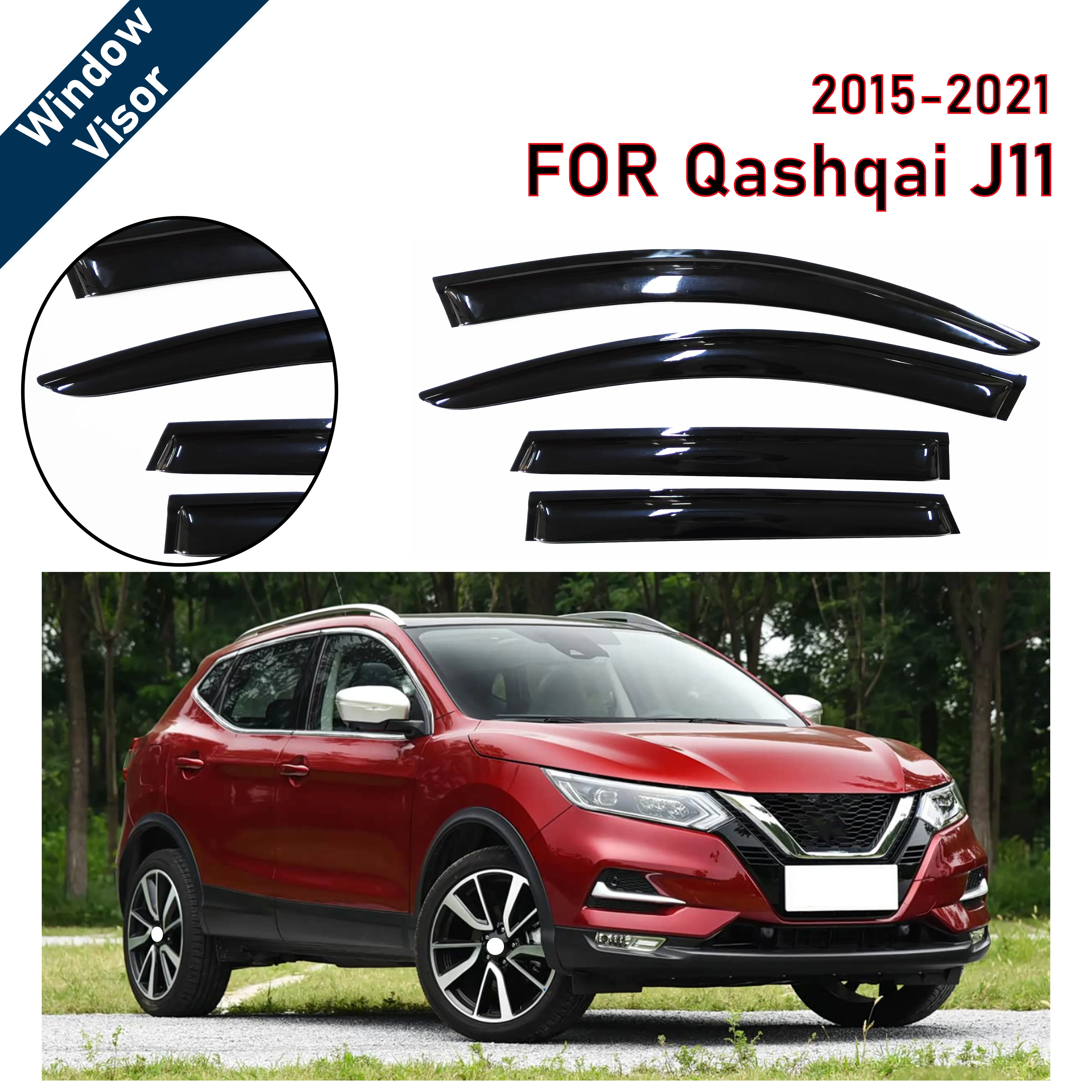 Window Visor for Nissan Qashqai J11 2015-2021 | 4pcs Rain Guard Wind Deflector | Car Weather Shield Accessory
Window Visor for Nissan Qashqai J11 2015-2021 | 4pcs Rain Guard Wind Deflector | Car Weather Shield Accessory