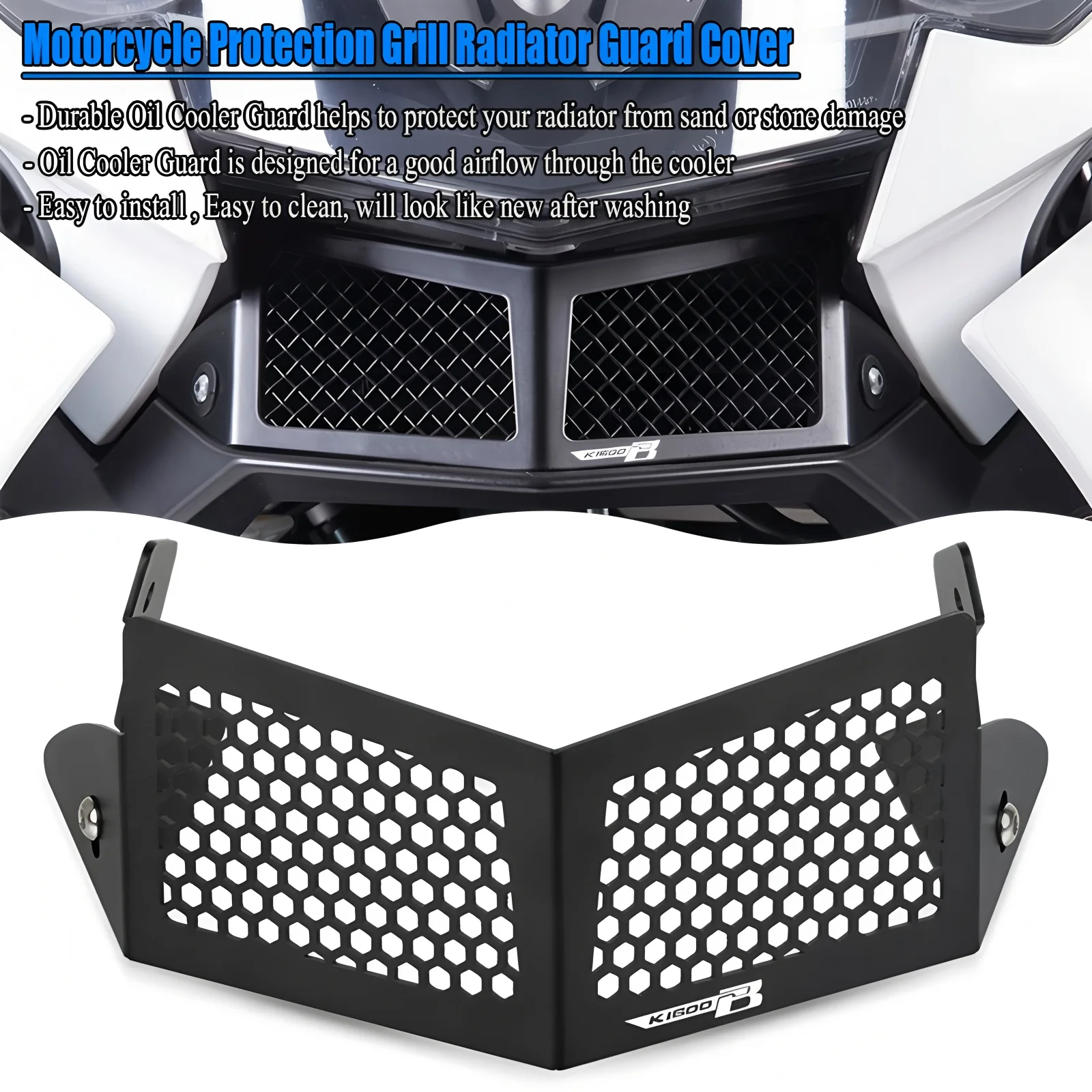 Motorcycle Oil Cooler Protection Grill Radiator Guard Cover For BMW K1600B K1600GT K1600GTL K 1600 GT/GTL -2016 2017 2018 2019+
Motorcycle Oil Cooler Protection Grill Radiator Guard Cover For BMW K1600B K1600GT K1600GTL K 1600 GT/GTL -2016 2017 2018 2019+